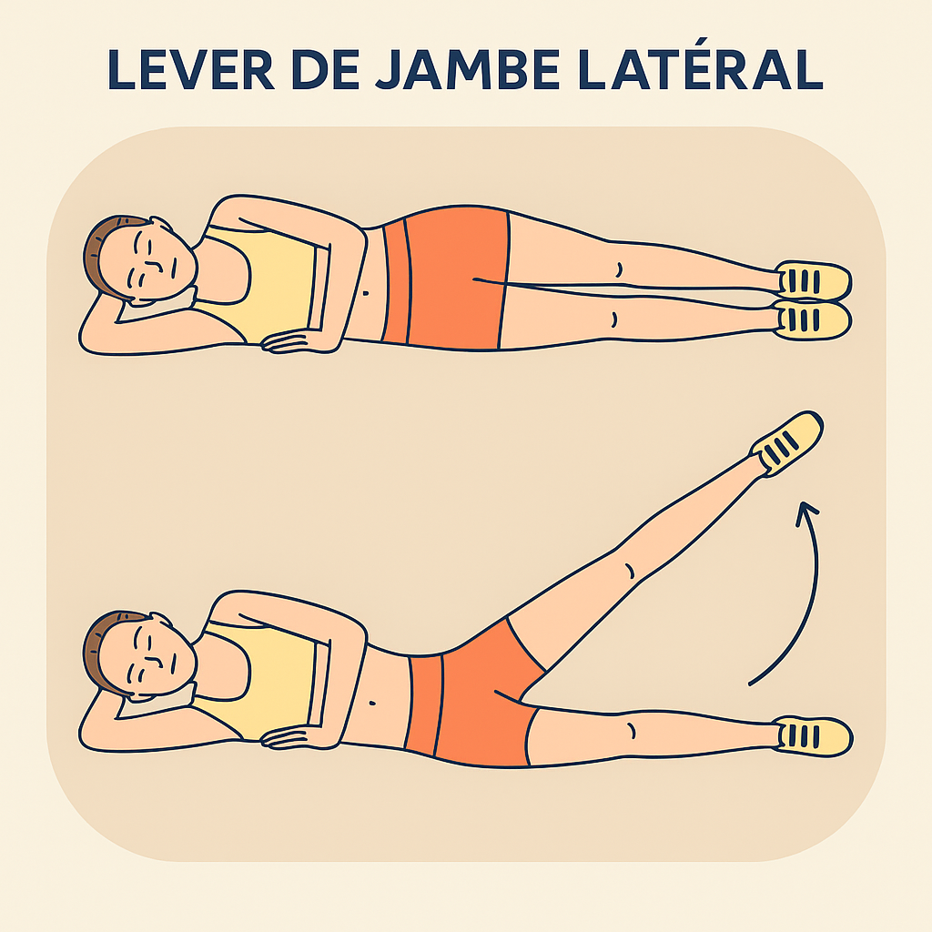 3. Lever de Jambe Latéral (Side Leg Raise / Hip Abduction Couché)