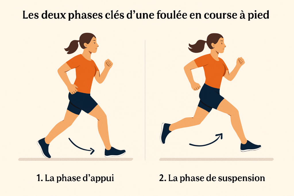 Les deux phases clés d'une foulée en course à pied